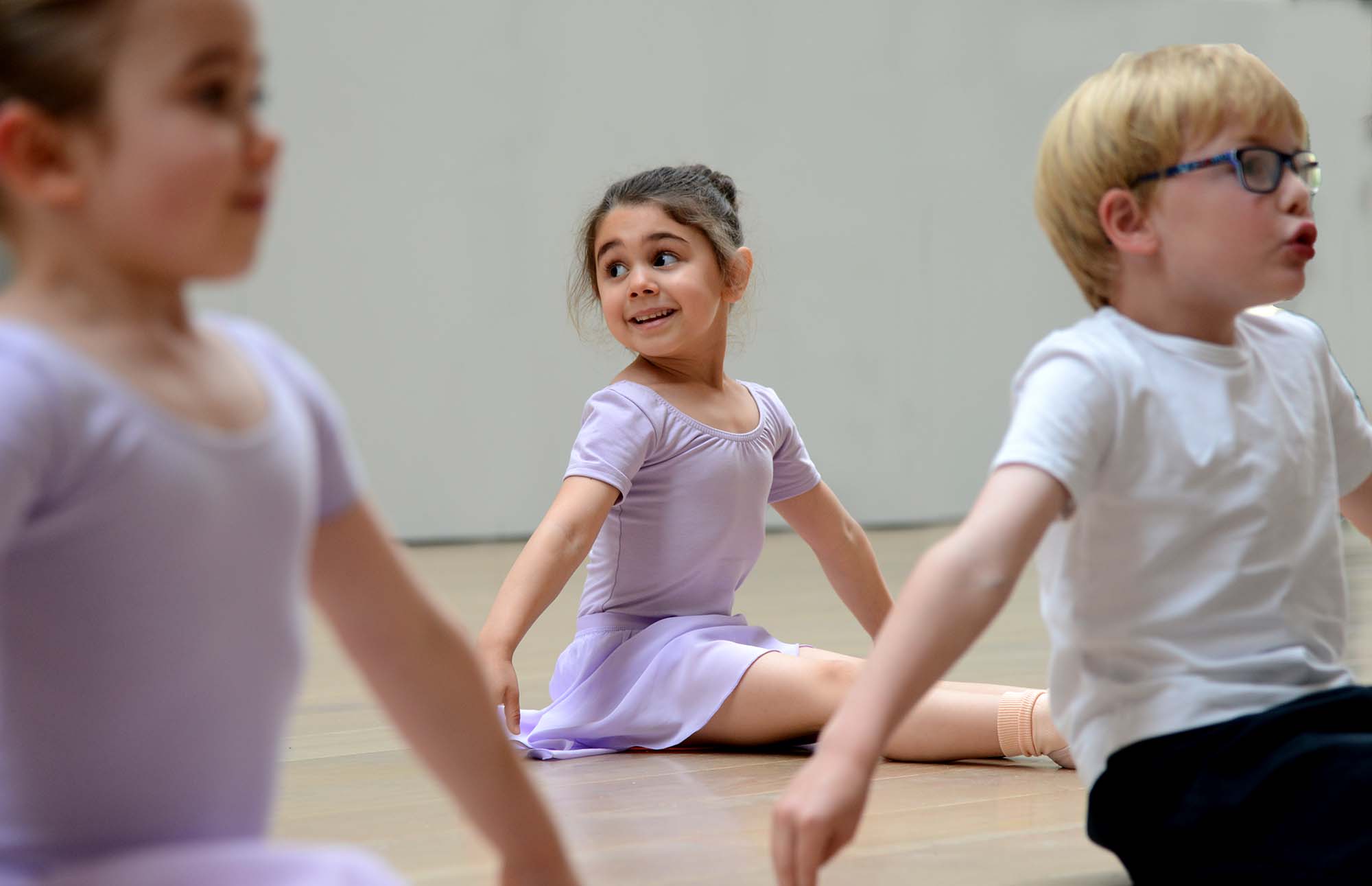 Young children enjoying a creative dance class at Intune Dance, Cotswolds
