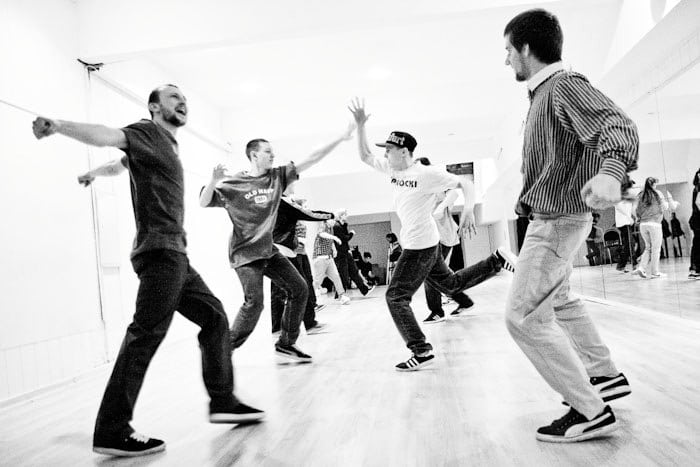 boys in a dance class